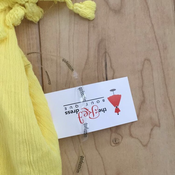 Yellow off shoulder fringe dress - Picture 2 of 3